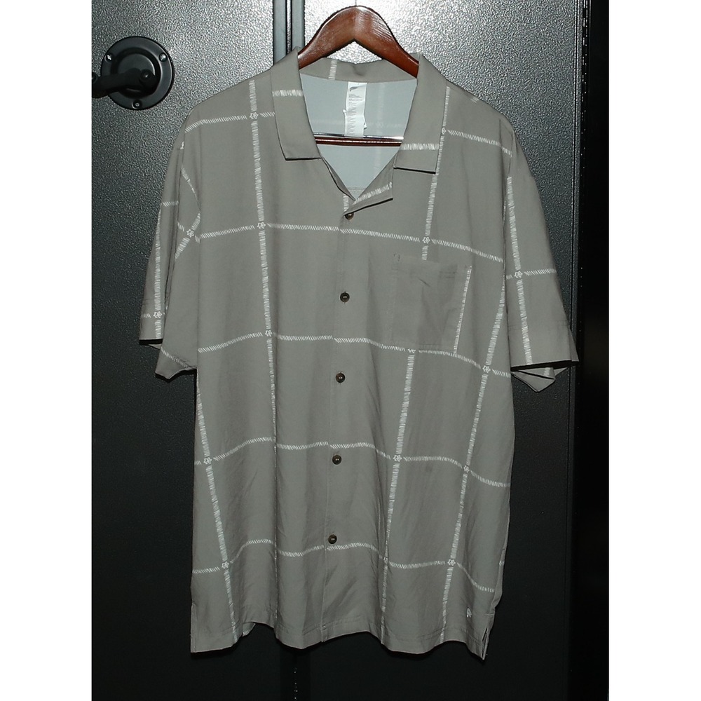 Fabletics The Cabana King 2 Men's Brown Button Up Shirt Size XXL